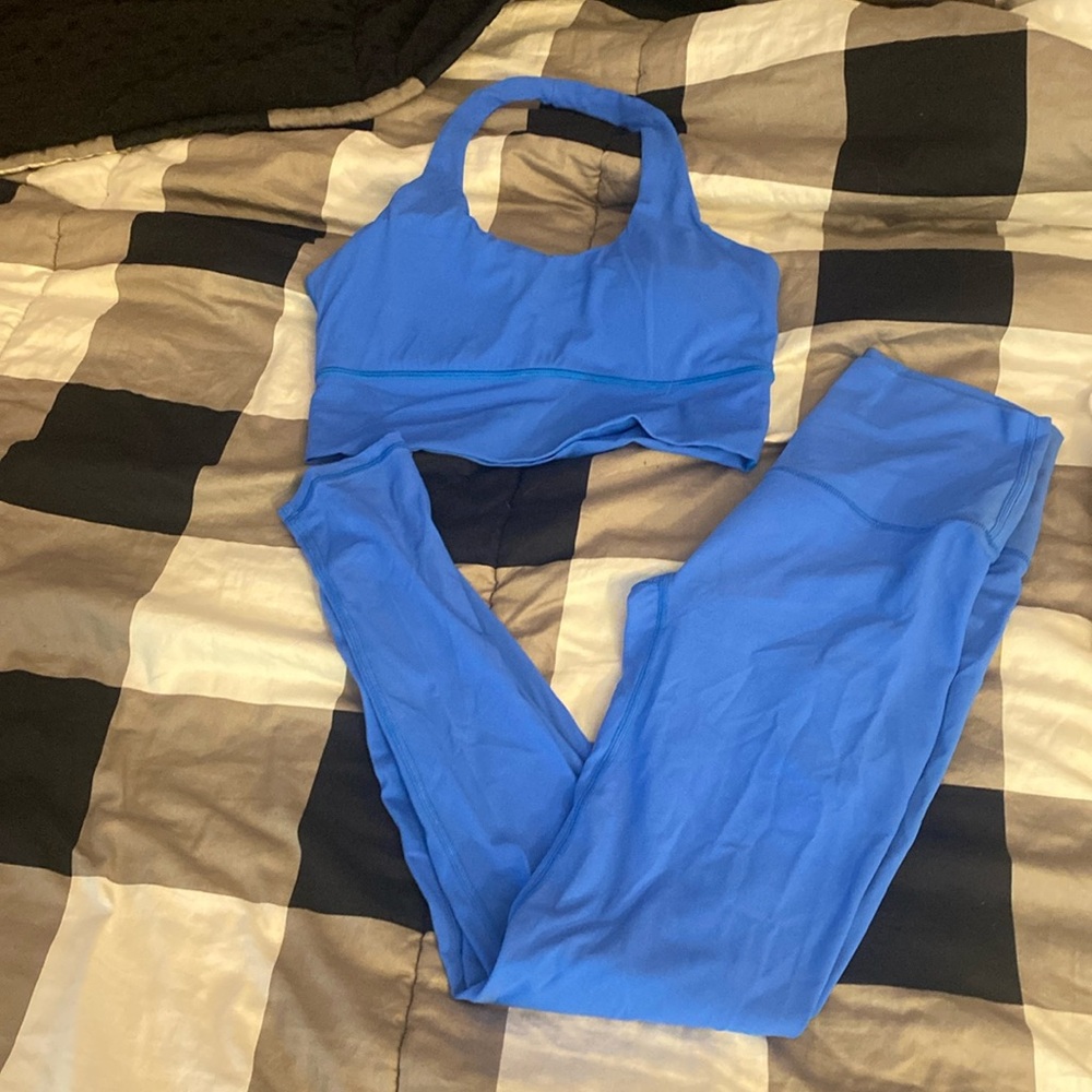 Blue Workout Set- WORN ONCE!!